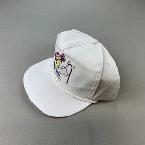 Vintage Golf Cartoon Hat Strapback Adjustable White 5 Panel Comics Yupoong 90s